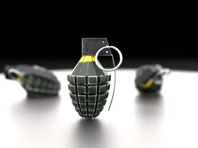 war Grenade grenades on table Low-poly 3D model