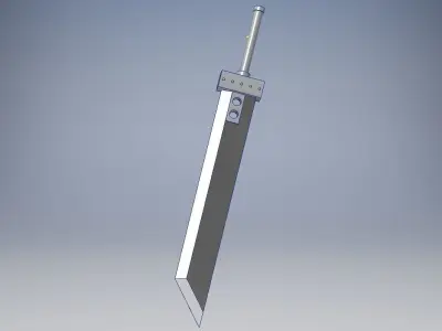 cloud strife final fantasy buster sword Low-poly 3D model