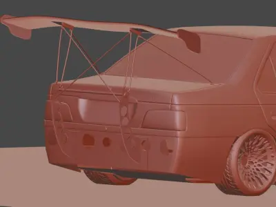 Peugeot pars spoiler Free low-poly 3D model