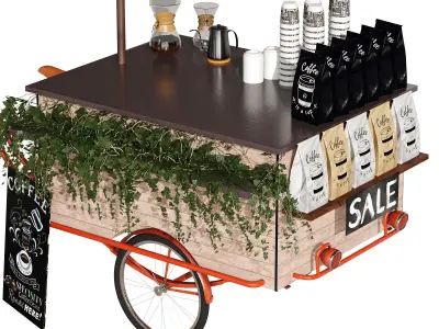 Coffee bike mobile set 2 3D model