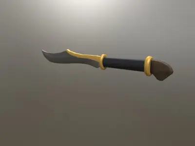 3D elven blade Low-poly 3D model