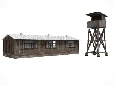 Military Watchtower Pack Low-poly 3D model Low-poly 3D model