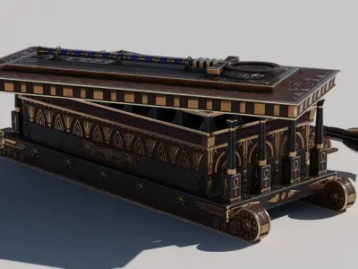 OB 02 Egyptian Necromancer Kit - Sledge Casket Low-poly 3D model