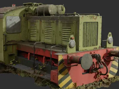 Rusty old locomotive 3D model