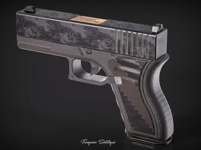 Glock Pistol PBR Low-poly 3D model
