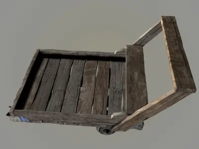 woodcart old wooden cart 3D model