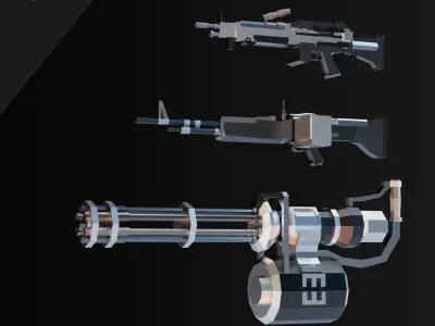 Low Poly Weapon Asset Pack Free low-poly 3D model