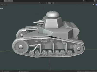T 18 Tank Base Mesh Low-poly 3D model