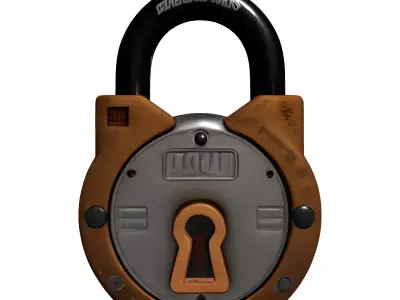 Detailed Rustic Padlock 3D Model Low-poly 3D model