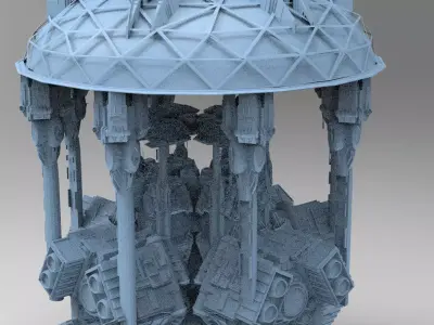Occult Elven Sci fi Tower 3  3D model