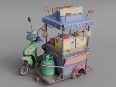 Food bike Low-poly 3D model