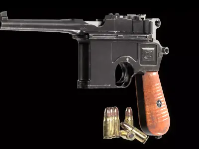 Mauser Pistol Low-poly 3D model