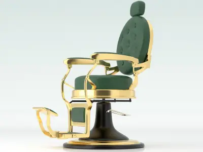 Alesso Professional Barber Chair green 3D model