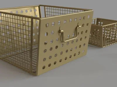 Perforated Metal Storage Large and Small 3D model