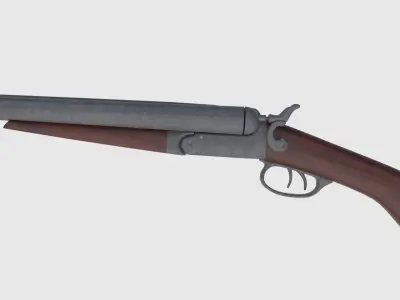 Colt 1877 Sawed Off Shotgun - Game Ready Low-poly 3D model