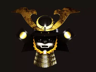 Japanese samurai helmet 3D model