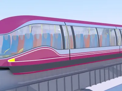 Future monorail train 2023 III 3D model