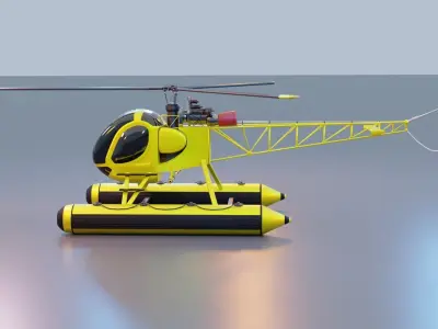 Sea Helicopter Low-poly 3D model