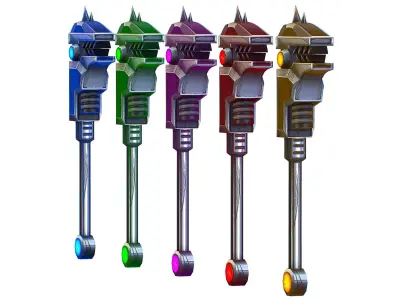 a set of cutting weapons Low-poly 3D model 4