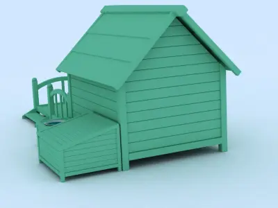 Doghouse wooden playhouse 3D model