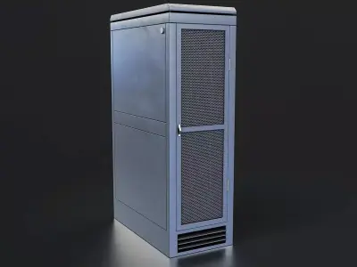 Industrial Server Rack Cabinet Low-poly 3D model