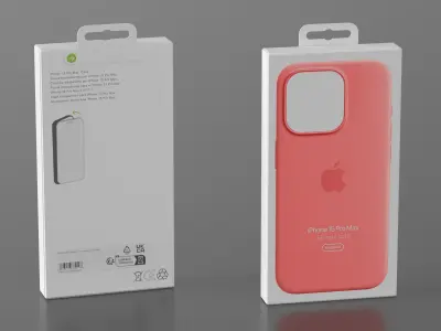 Apple iPhone 15 Pro Max Silicone Case Red Packaging 3D model