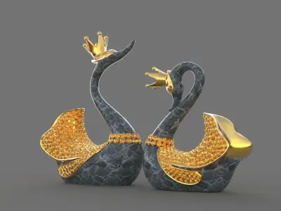 swan sculpture 3D model get
