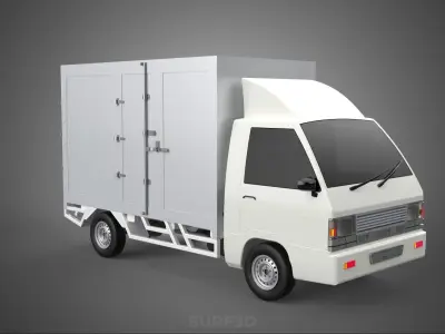 COMPACT WHITE BOX CARGO DELIVERY TRUCK URBAN REGIONAL DELIVERIES 3D model