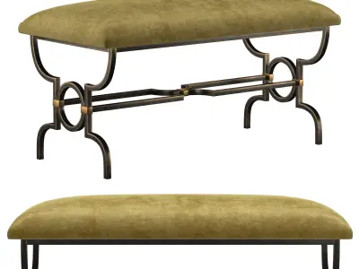 Gilbert Poillerat A Gilt Iron Seat 3D model