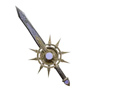 Celestial Sword Low-poly 3D model