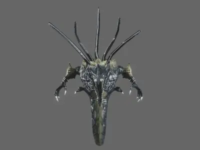 Dragonoid Serpent Low-poly 3D model