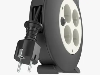Extension cord reel with sockets 02 3D model