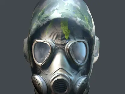 Gas mask helmet 3d model military combat fantasy cyborg Low-poly 3D model shop