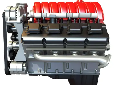 V8 Car Engine 3D model purchase
