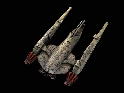Spacecraft mini transporter 3 Low-poly 3D model
