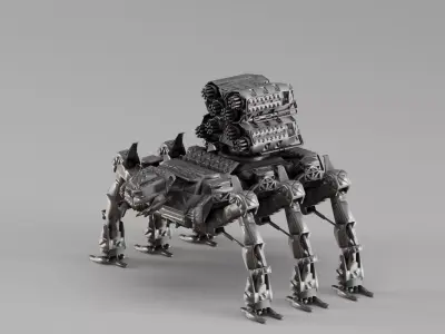 S00011 Heavy Spider Mech Tank 3D model