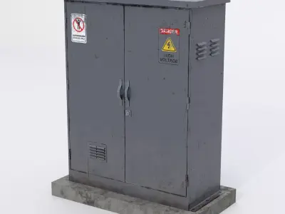 Electrical Utility Box Clean and Dirty PBR Game Ready  Low-poly 3D model