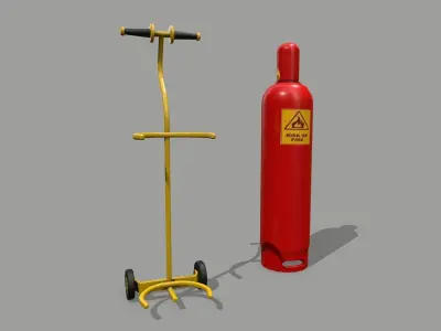 gas cylinder Low-poly 3D model