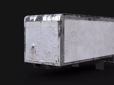 Rusted US Box Truck Body Low-poly 3D model