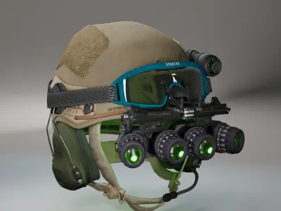 Advanced Combat Helmet 3D Model Military Tactical Helmet Low-poly 3D model