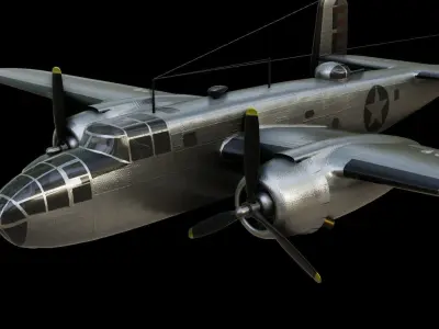 North American B-25 Mitchell Low-poly 3D model