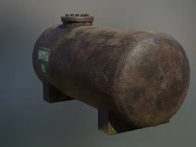 Industrial recycled oil storage tank 3D model