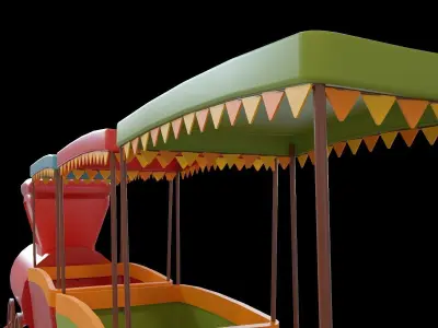 children train cartoon lowpoly toy Low-poly 3D model