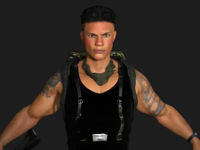 AAA 3D APOCALYPTIC- SURVIVAL- REALISTIC RIG GAME READY CHARACTER Low-poly 3D model