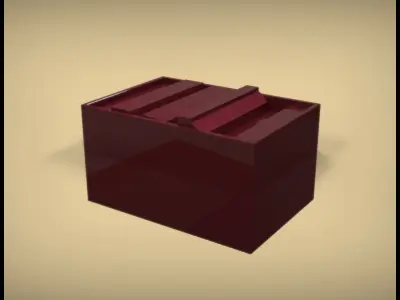 Container maroon box 3D model