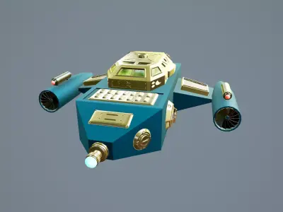 Spaceship Sci-Fi Dropship 3D model 3D model