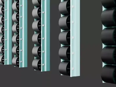 6 Rail with wheels  3D model