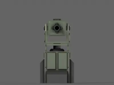 PBR Turret Gun 01 Green Low-poly 3D model