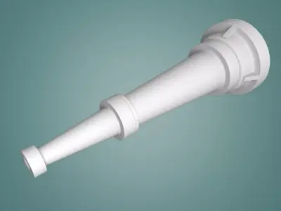 Firehose gun with handle 3D model Low-poly 3D model