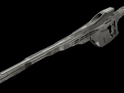Futuristic sniper rifle Low-poly 3D model